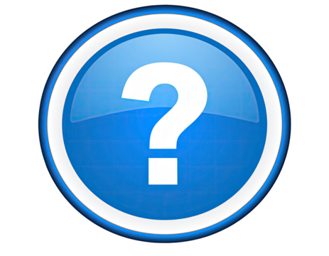 Circular blue question mark icon