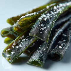 Dark With Crys Strips Seaweed Dried Salt Kombu Deep Green