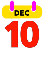 DEC 10 - Calendar Date Highlighted for Event or Reminder".
Calendar Date December 10 Highlights
