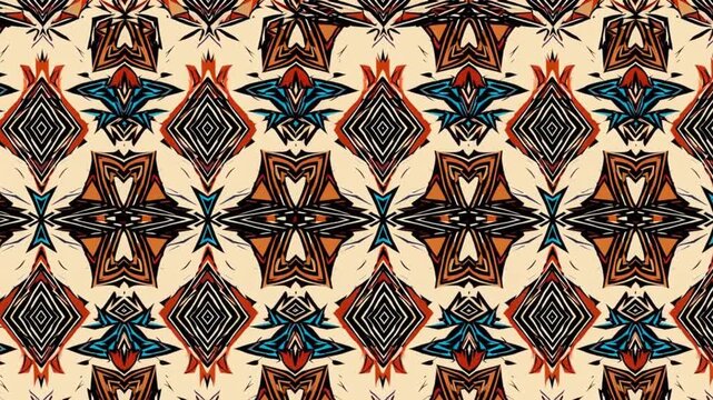 Ethnic Seamless Pattern Background with Abstract Tribal Geometric Design