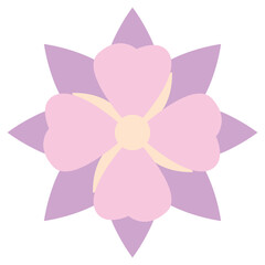 Layered flower with purple petals and pink center, ideal for feminine, spring, or elegant floral design accents.
