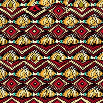 Ethnic Seamless Pattern Background with Abstract Tribal Geometric Design