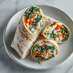 Diagonally With Sliced Filled Healthy Breakfast Wrap Humm