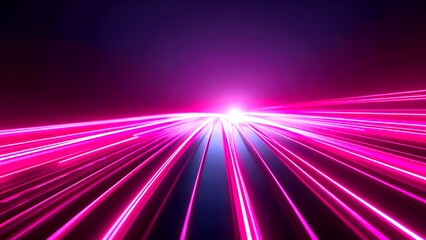 Obraz premium A vibrant display of pink laser beams radiating outward, creating a dynamic and energetic visual effect against a dark background.