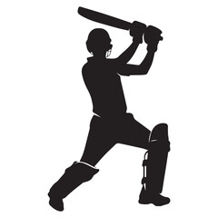 Cricket Player Logo Playing Short Concept Design Illustration