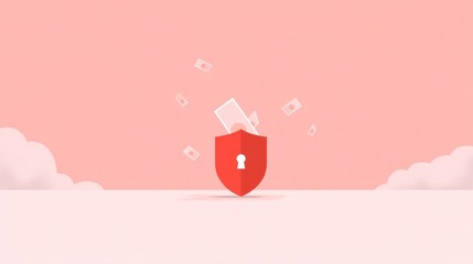 A bold red shield with a crisp white arrow pointing up an iconic symbol representing protection direction and forward momentum.