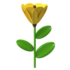 Yellow Flower 3D Icon