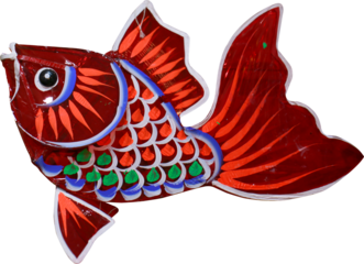 Fish lantern on transparent background