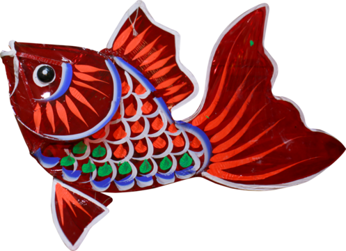Fish lantern on transparent background
