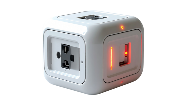 White cube power outlet