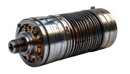 Sleek, metallic, precision engine component