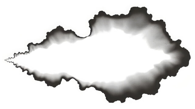 Abstract smoke cloud isolated on white background, creating a mysterious and ethereal atmosphere - Powered by Adobe