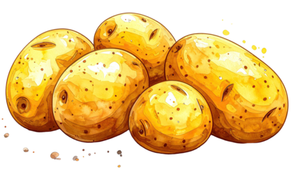 Cluster of golden potatoes