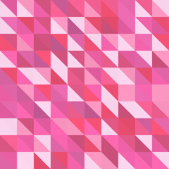 Decorative mosaic artwork with pink and red geometric shapes in angular and composition