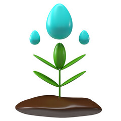 Watering Plant 3D Icon