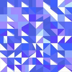 Decorative blue geometric pattern with abstract mosaic triangles squares 