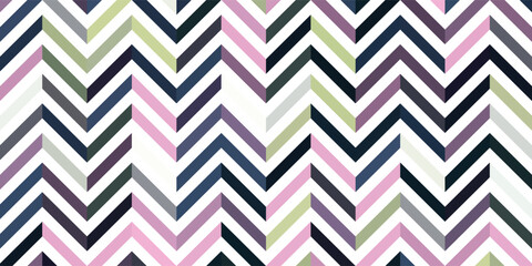 Colorful Chevron Pattern with Geometric Shapes and Various Tones.