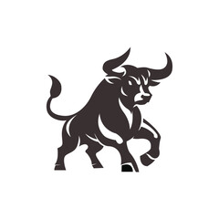 Vibrant Orange Bull Illustration