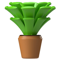 Green Potted Plant 3D Icon