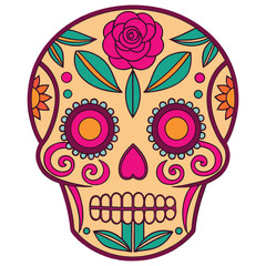 Decorative Fiesta Sugar Skull Mask Illustration Royalty-Free (2)