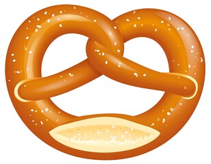 A delicious pretzel, sliced open