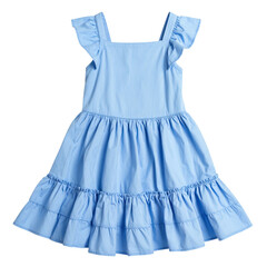 Light-blue girl's dress with ruffled tiers