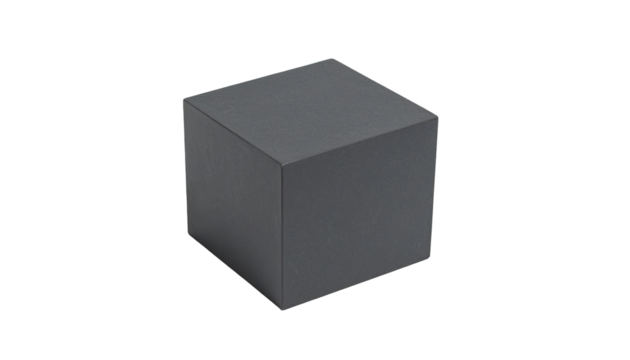 Gray cube, simple and solid form