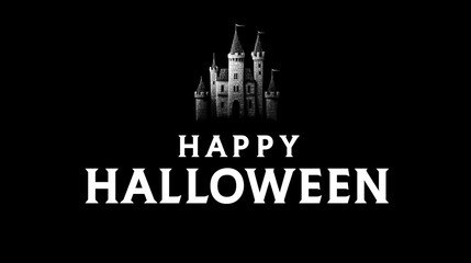 Fototapeta premium Halloween table display, wall calendar, decoration, ad, icon, logo, illustration, poster, haunted castle, bats