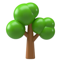 Rounded Green Tree 3D Icon