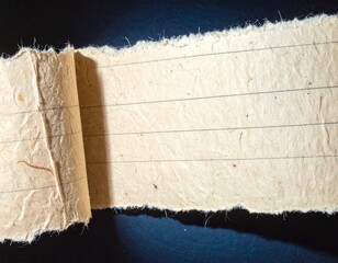 Torn Textured Paper Scroll with Horizontal Lines for Crafts and Design