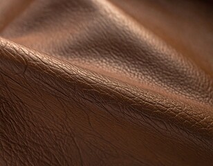 Close-up View of Brown Leather Texture A Detailed Look at Surface and Material