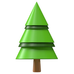 Green Pine Tree 3D Icon