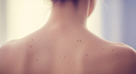 Close up macro shot of human skin texture and back detail illustration