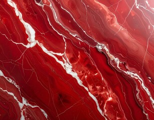 Striking Red Marble Vein A Luxurious Surface with Natural Patterns