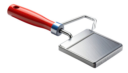 Metal scraper with red handle