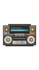 Fototapeta premium Illustration of a Retro Boombox with Knobs, Speakers, and a Display