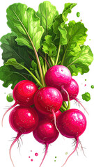 Close-up of vibrant radish bunch