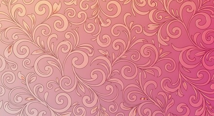 Fototapeta premium Elegant swirling floral pattern background in shades of pink creating a sophisticated and delicate visual texture