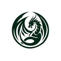Dragon Circle Logo Emblem
