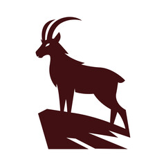 Goat Standing On A Rock Peak