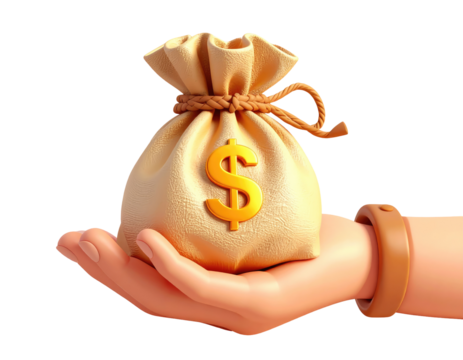 Hand holding a money bag (1)