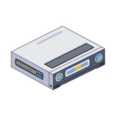 Fototapeta premium Isometric cartoon illustration of an external hard drive storage device