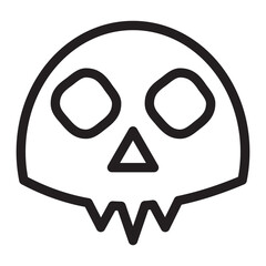 Halloween Skull Line Art Icon