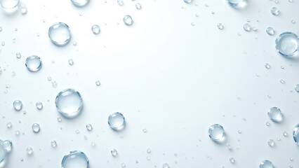 A close-up view of water droplets on a smooth surface, creating a serene and refreshing appearance.