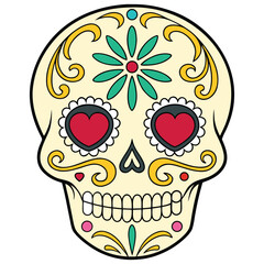 Festive Holiday Skull Decoration Day of the Dead and Halloween