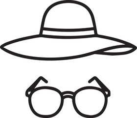 Elegant sun hat and stylish round glasses: Accessorize for a sunny getaway, summer style, vacation vibes, and carefree days ahead