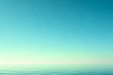 Obraz premium A serene view of calm water meeting a gradient sky at the horizon