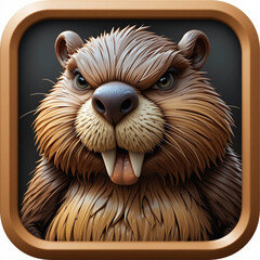 angry beaver ​​3d icon
