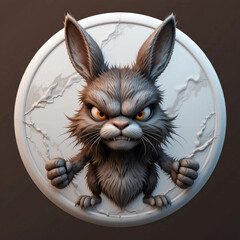 angry rabbit ​​3d icon
