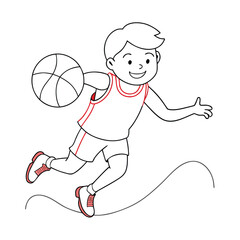 child playing basketball pre school concept